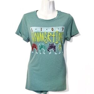 NWOT MC Hammer Time Green Graphic Tee T Shirt New